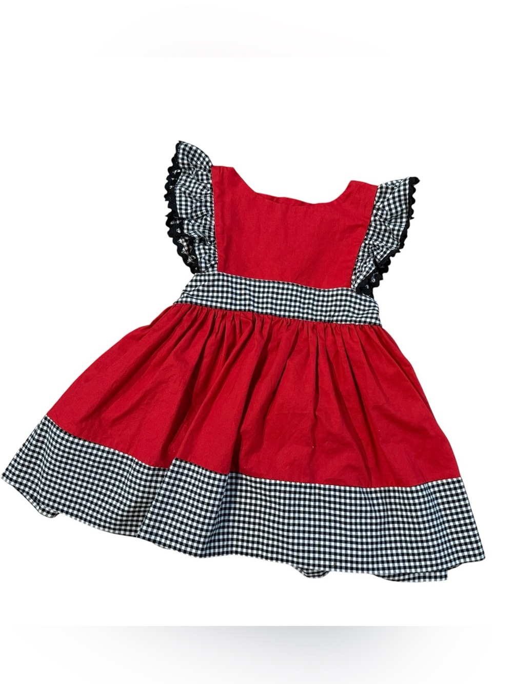 Gameday by Wind Charmer Red & Black Ruffle Detail Dress Size 12 Months NWOT